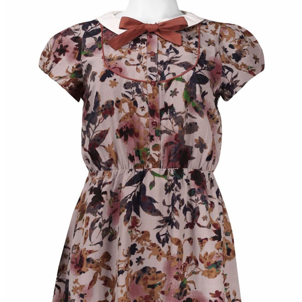 WALTER BAKER W118 Peter Pan Collar Chiffon Flare Dress in Size small